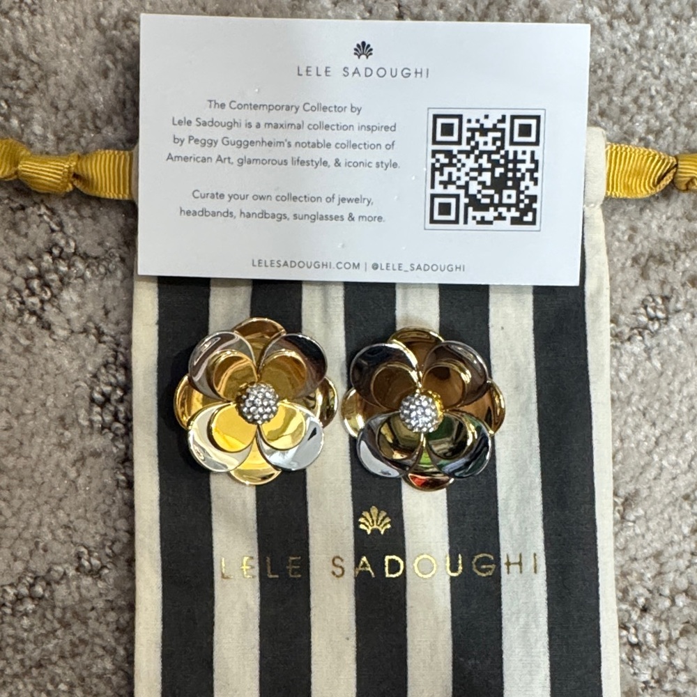 Lele Sadoughi Metallic Floral Earrings